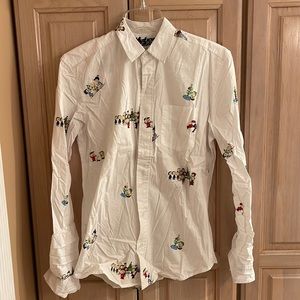 Peanuts Christmas button down top